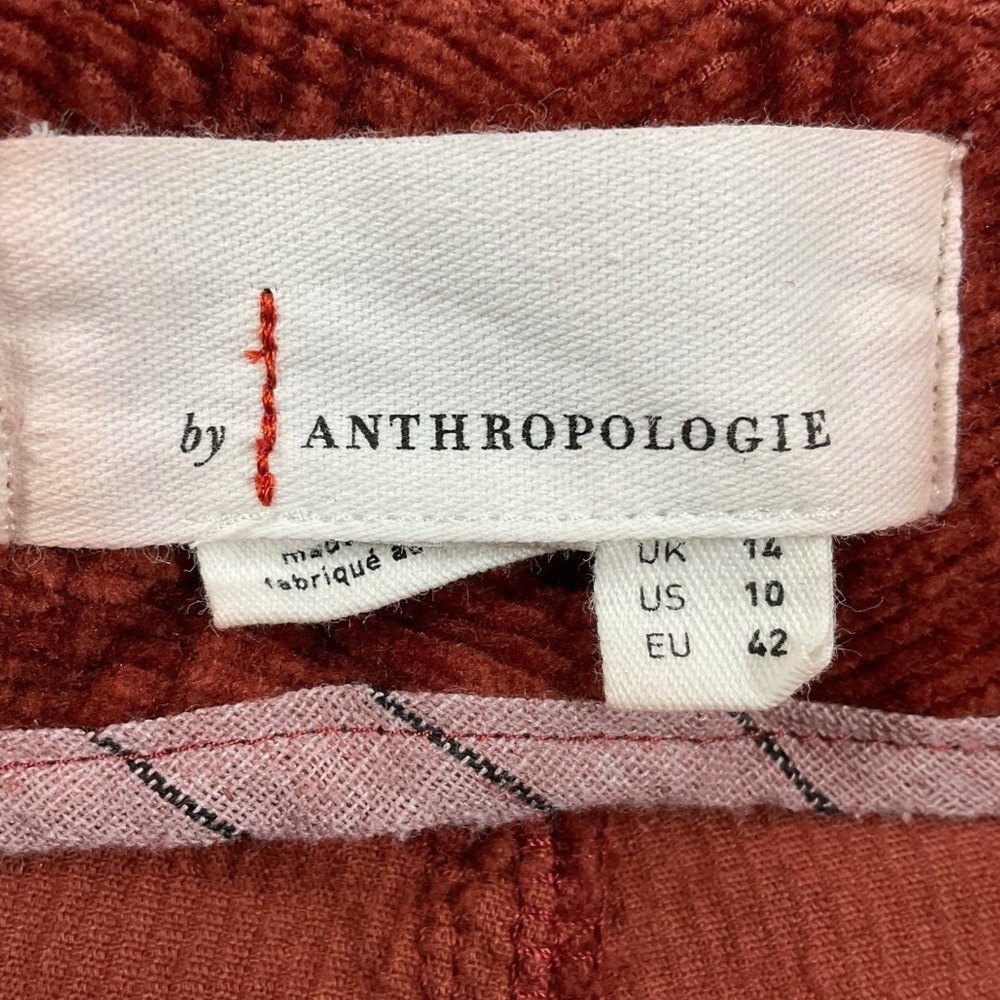Anthropologie The Richie Slim Joggers Corduroy Edition in Dark Brick size 10 - Picture 11 of 14